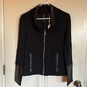 Poleci leather and cloth light zip up top.